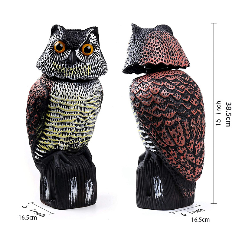 Picture of Cross-border simulation owl ornaments decoration can shake his head garden rodent blow molding crafts scare bird props Amazon