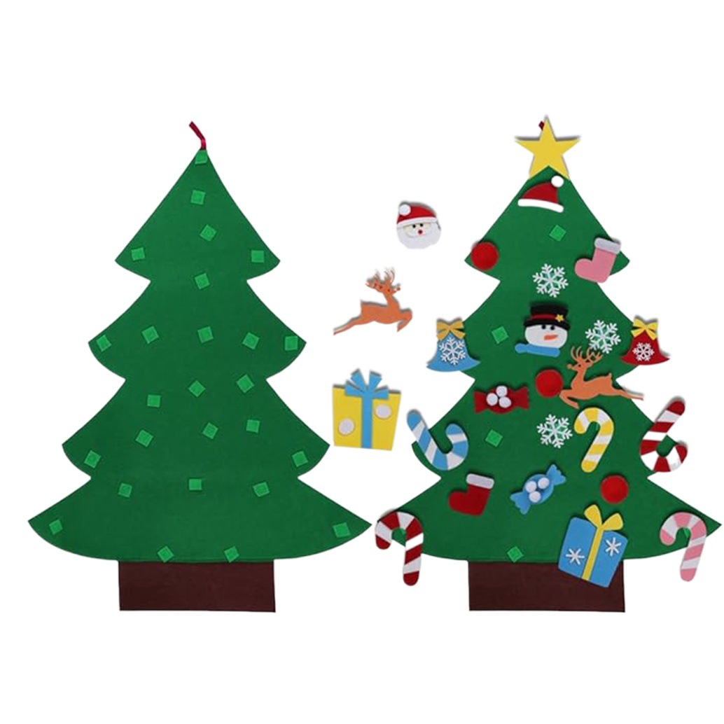 Cross-Border DIY Felt Christmas Tree Pendant Decoration Three-Dimensional Hanging Velcro Educational Holiday Supplies Elk