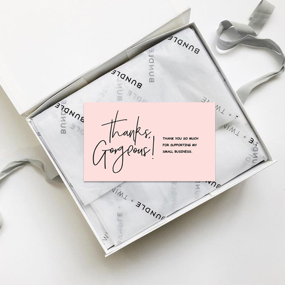 Picture of Amazon Cross-Border Wholesale Pink Thank You Card Coated Paper Card Thank You Gift Card Packaging Card
