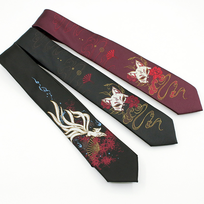 Picture of Foreign Trade Two-Dimensional Japanese Style Nine-Tailed Fox Tie Jkdk Uniform Shirt Hand-Tied Versatile Fashionable Nine-Tailed Fox Fairy Tie