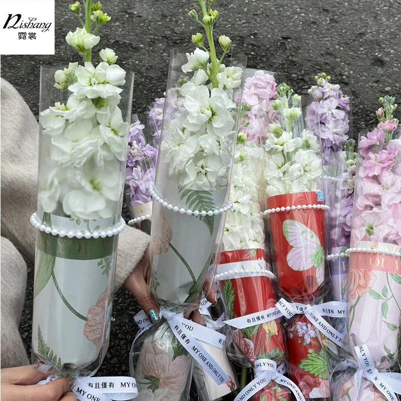 Mother's Day flower sea Series single bouquet flower wrapping paper flower atmosphere gift paper gilding Kraft paper