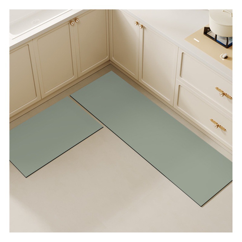 Nordic Solid Color Kitchen Professional Floor Mat Household Wear-resistant Diatom Mud Floor Mat Easy-care Absorbent Anti-slip Mat for Hair
