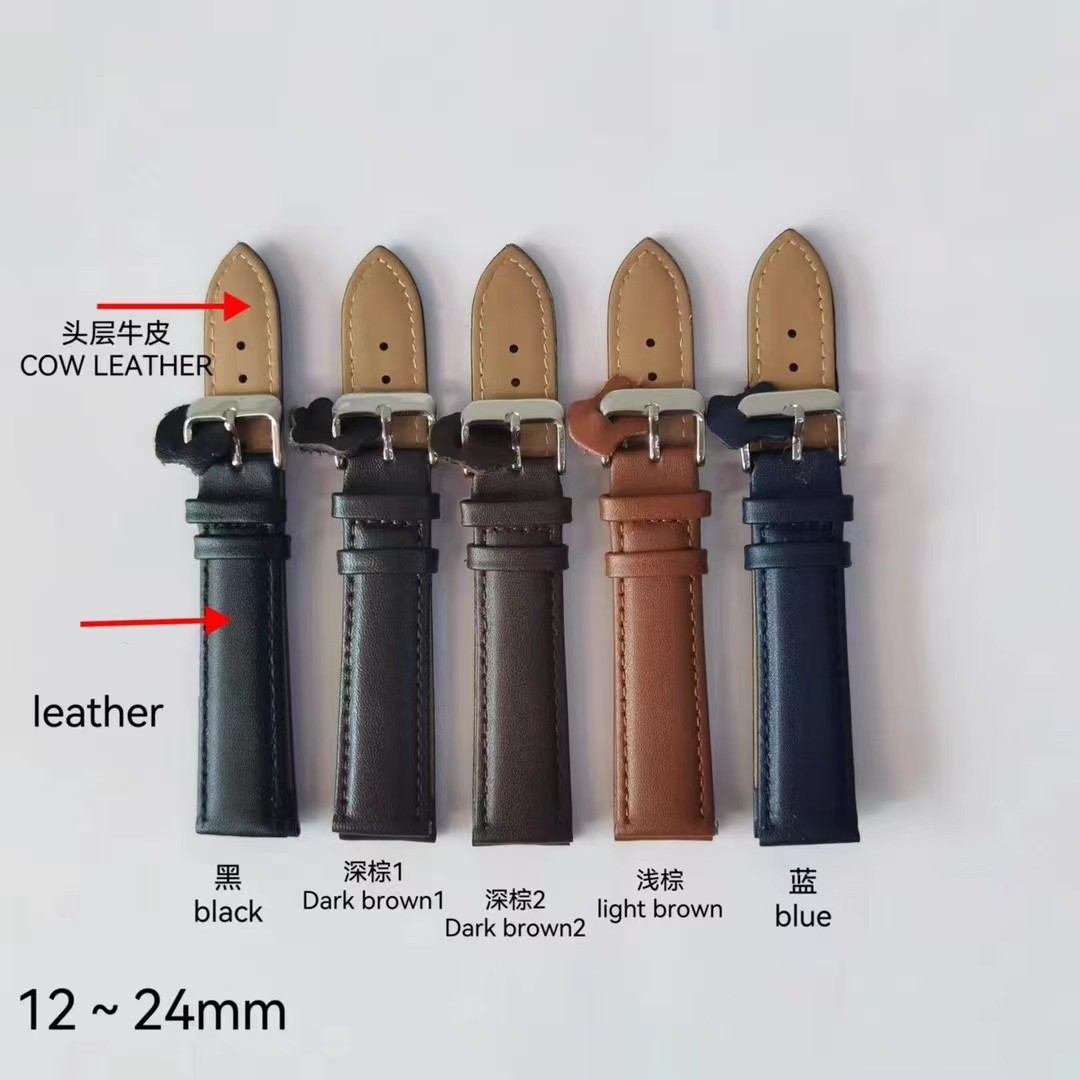 Picture of Watch Strap Genuine Leather Watch Strap Waterproof Steel Buckle Ready-Made Leather Watch Strap Solid Business Fashion