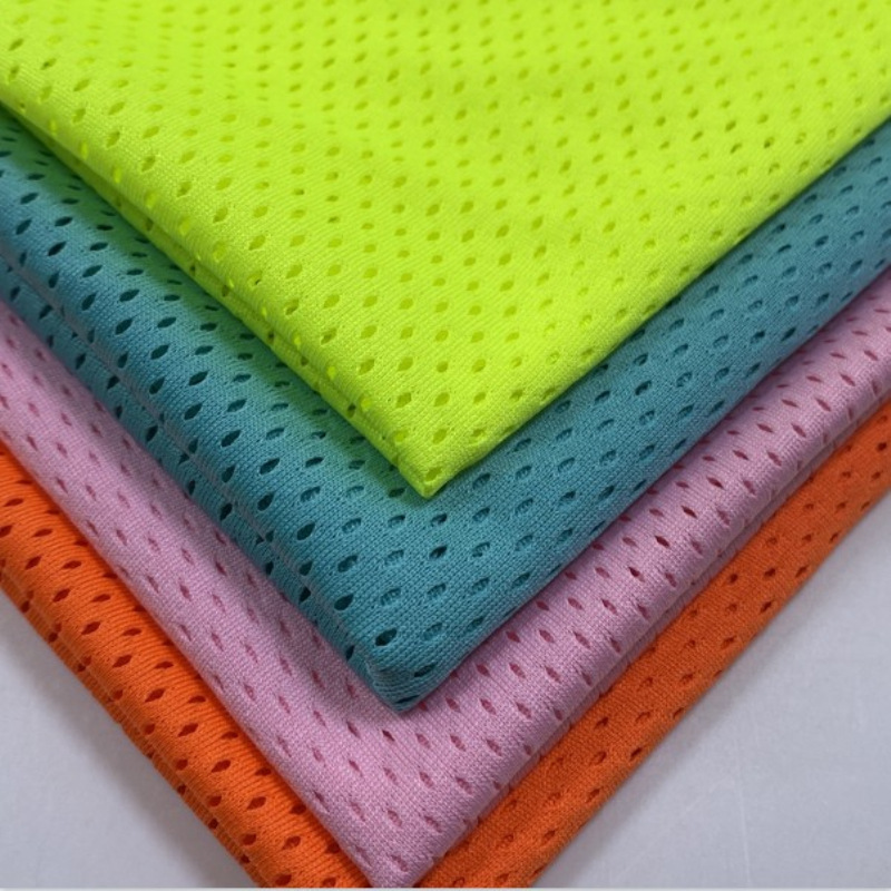 75D Low Elastic Hole Cloth Polyester Warp Knitted 7 Hole 1 Mesh Cloth Basketball Suit Vest Lining Activity Vest Mesh Cloth