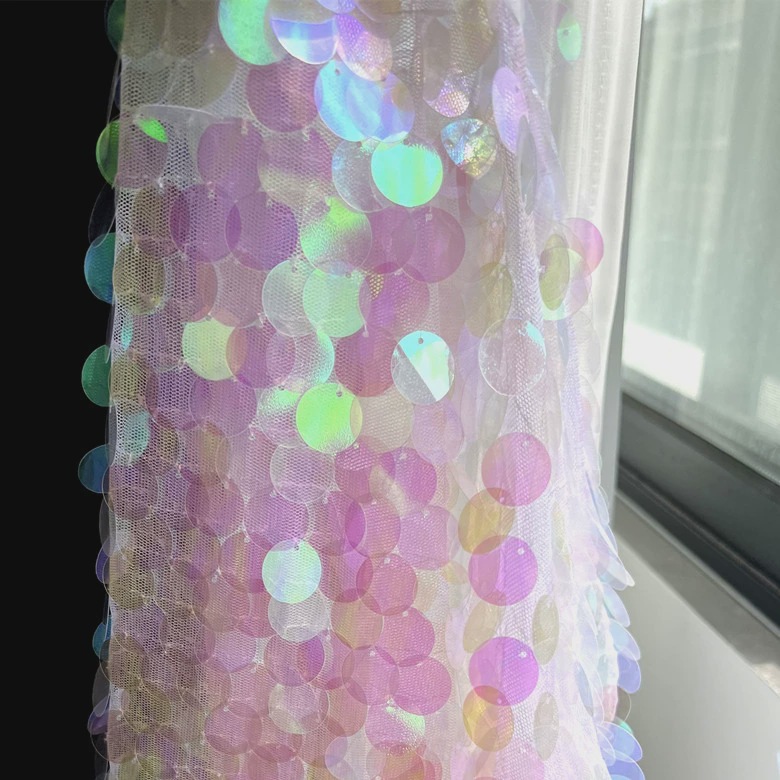 18MM Phantom Pink Fish Scale Sequin Fabric Internet Celebrant Live Background Dress Clothing Wedding Sequin Fabric Fabric