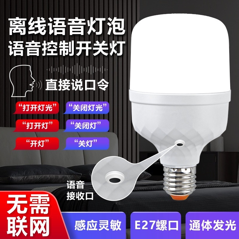 Voice Bulb Bedroom Talking Led Staircase Hallway Spiral Sound-Controlled Bedside Smart Ultra-Bright Night Light
