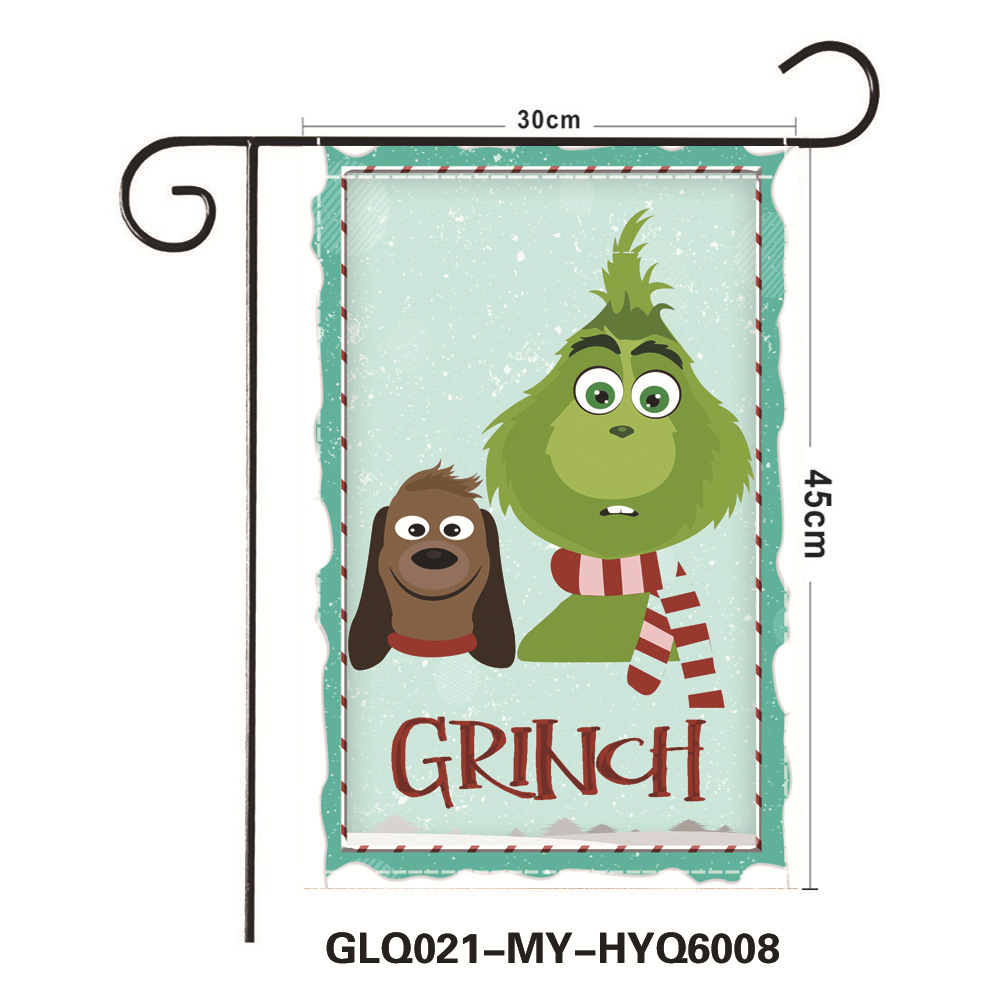 Picture of Amazon New Grinch Christmas Garden Flag Merry Grinchmas Green Hair Monster Flag