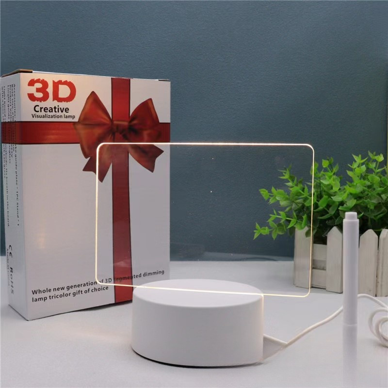 Factory wholesale message board night light USB charging handwriting memo acrylic 3D night light