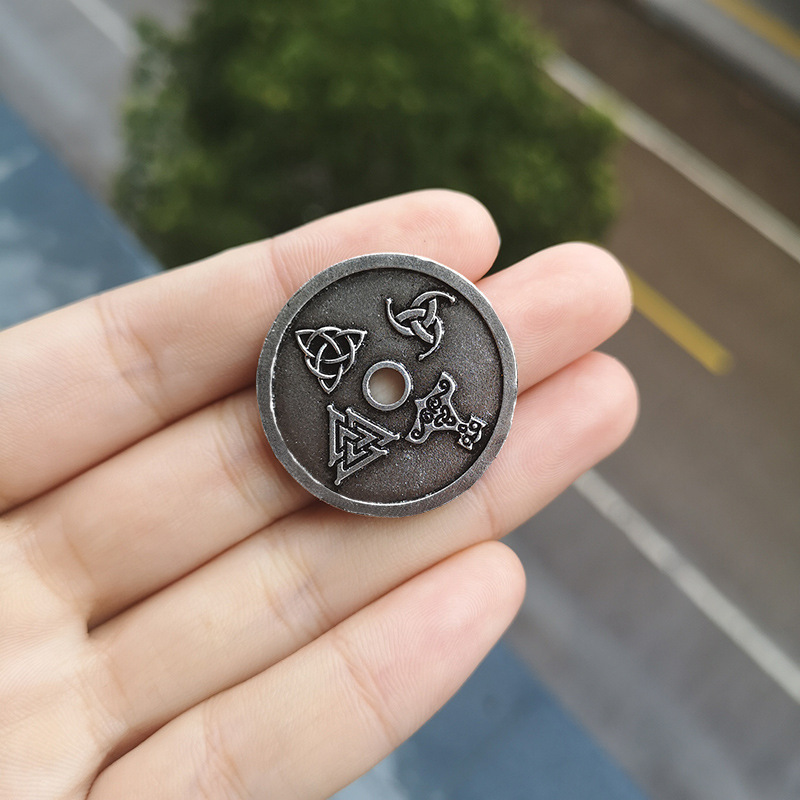 Picture of Cross-border Hot Selling Nordic Viking Hollow Rune Pendant Necklace Viking Ethnic Style Amulet Pendant