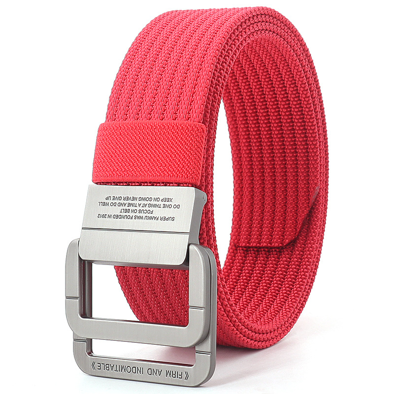 Picture of Alloy double loop buckle belt men's Korean woven nylon tactical sports outdoor pants belt canvas wholesale men's
