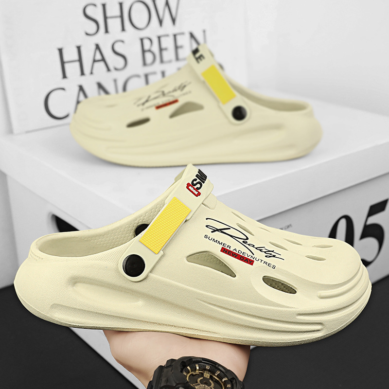Summer Hole Shoes Men's plus size Casual Sandals EVA Men's Shoes Baotou Thick Bottom Fashionable Summer Dual-use Sandals and Slippers