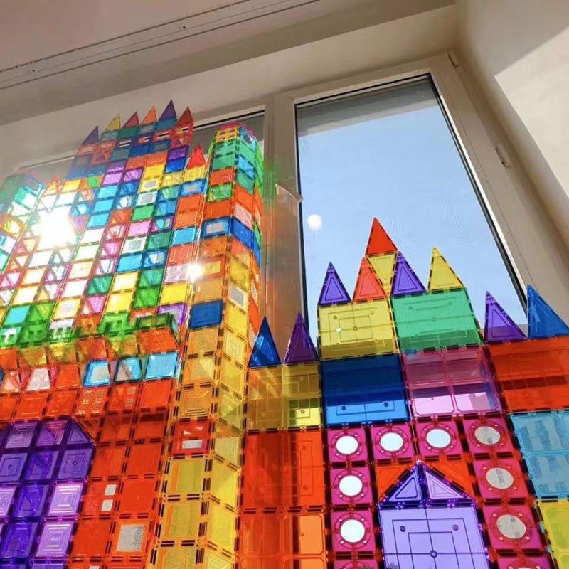 Picture of Children's large color window magnetic pieces wholesale building blocks supplementary magnetic building blocks educational toys wholesale