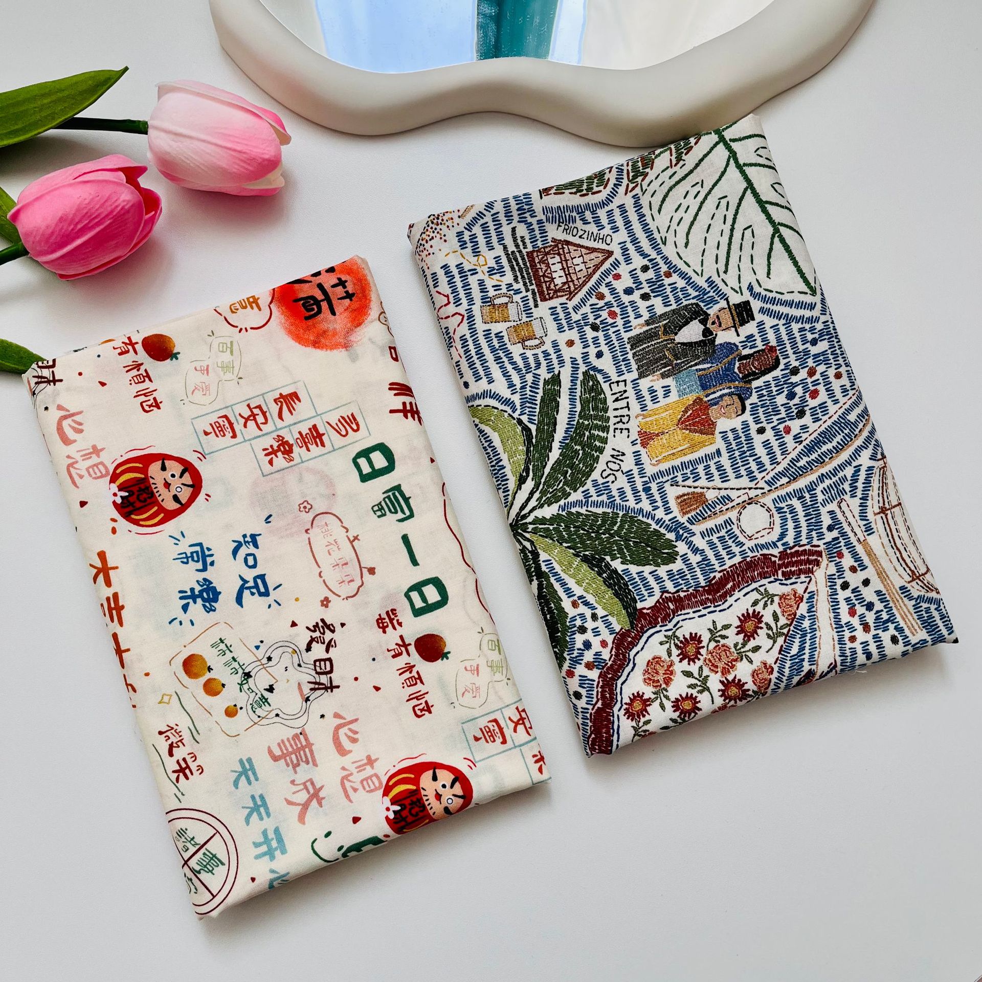Picture of Cotton 60 digital printed fabric holiday style pattern bags home clothes dress shirt fabric