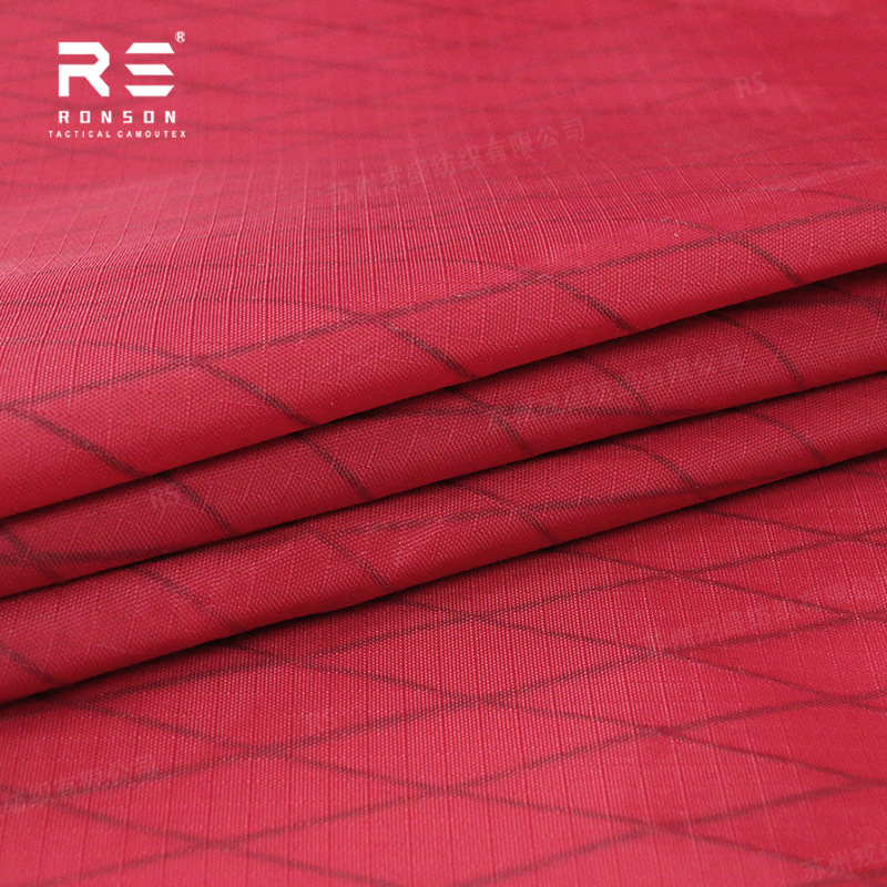 Picture of Rongsheng Red Plaid 210D Nylon X-PAC High Strength Composite Lightweight Outdoor Fabric Waterproof Tear Resistance
