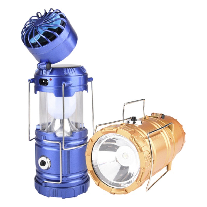 Outdoor camping fan camping lamp portable lantern super bright led lamp tent mini fan lamp emergency charging treasure