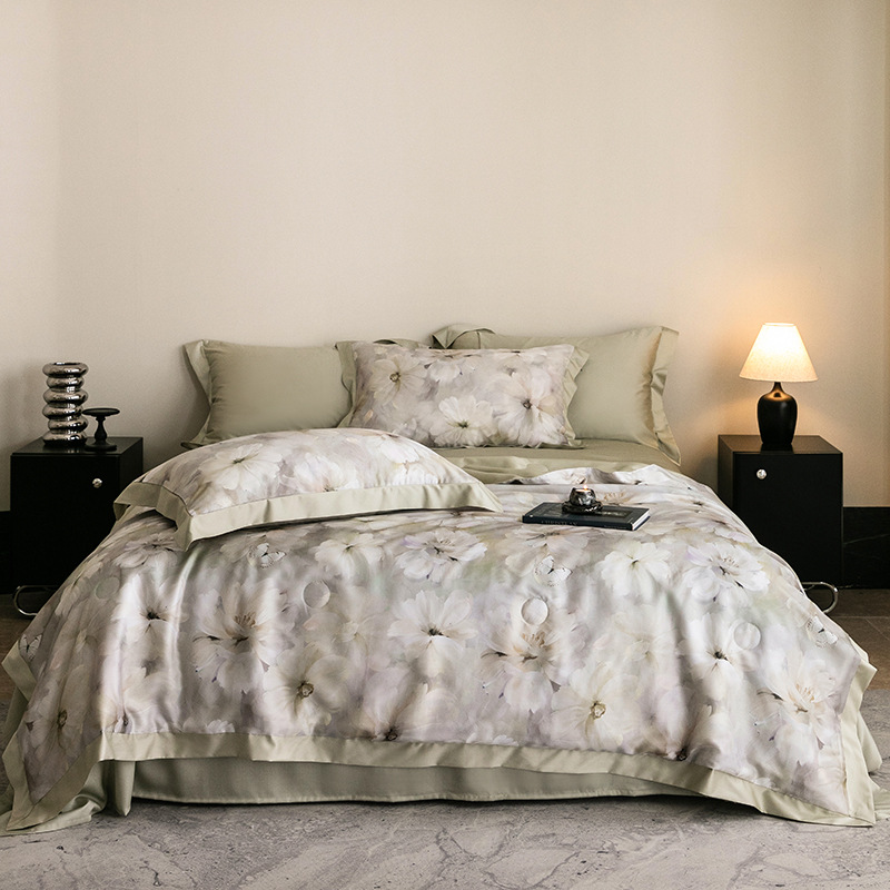 Picture of Light Luxury 100 Lyocell Tencel Summer Cool Quilt Four-Piece Set Air Conditioned Quilt Summer Quilt Advanced Sense Class A Maternal and Infant Quilt