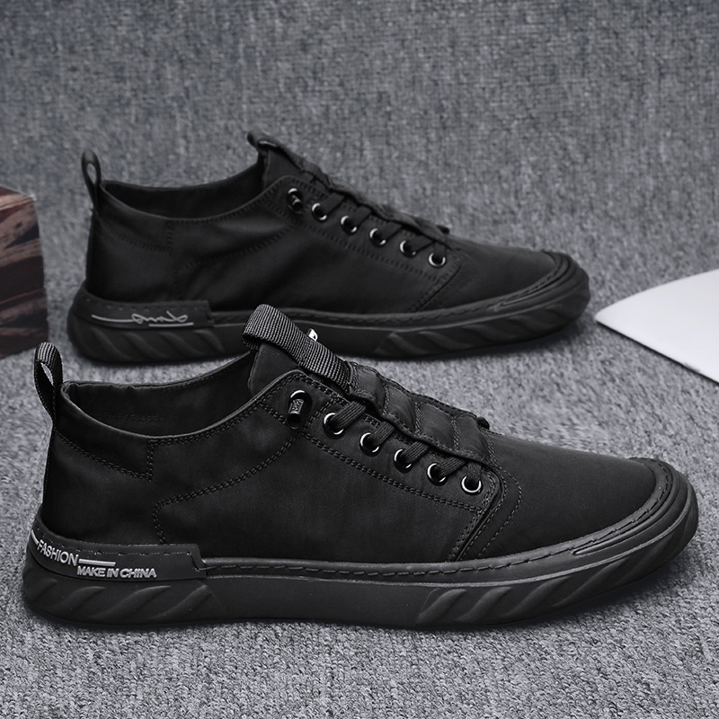 Picture of 2025 Spring New Lace-Up Sneakers Korean Style Student Trendy Shoes Umbrella Cloth Low-Top Sports Shoes Fashion Casual Men's Shoes