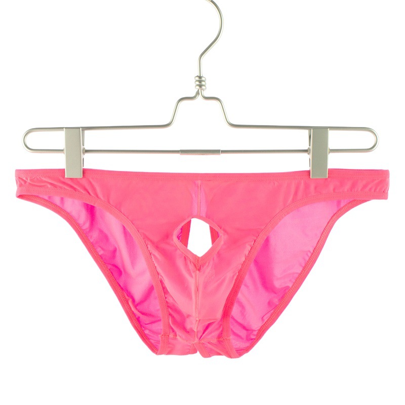European and American plus size men's sexy underwear men's opening dew point men's sexy low waist ice silk men's briefs B802