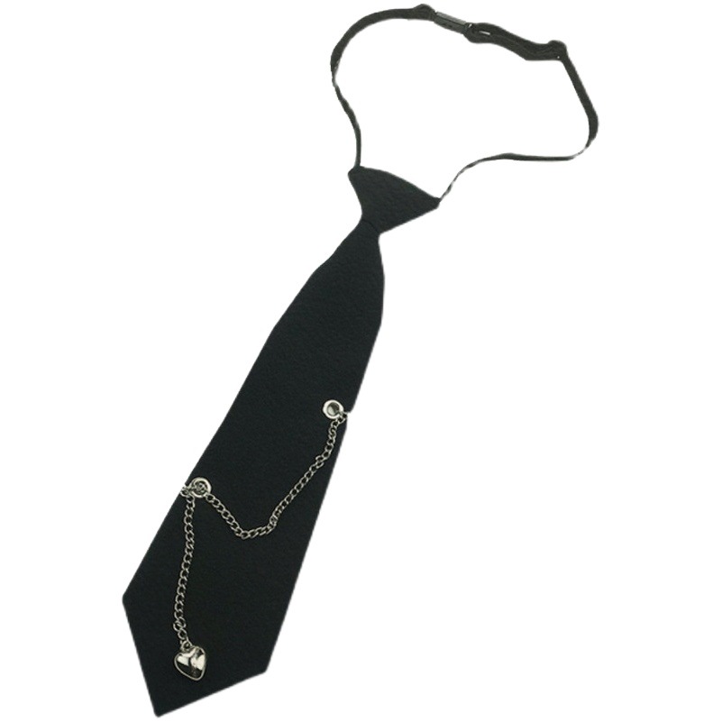 Original Chain Tie Jk Female Pure Black Chain Lazy Shirt Popular Ins Handsome Male Trendy Free Heart Butterfly