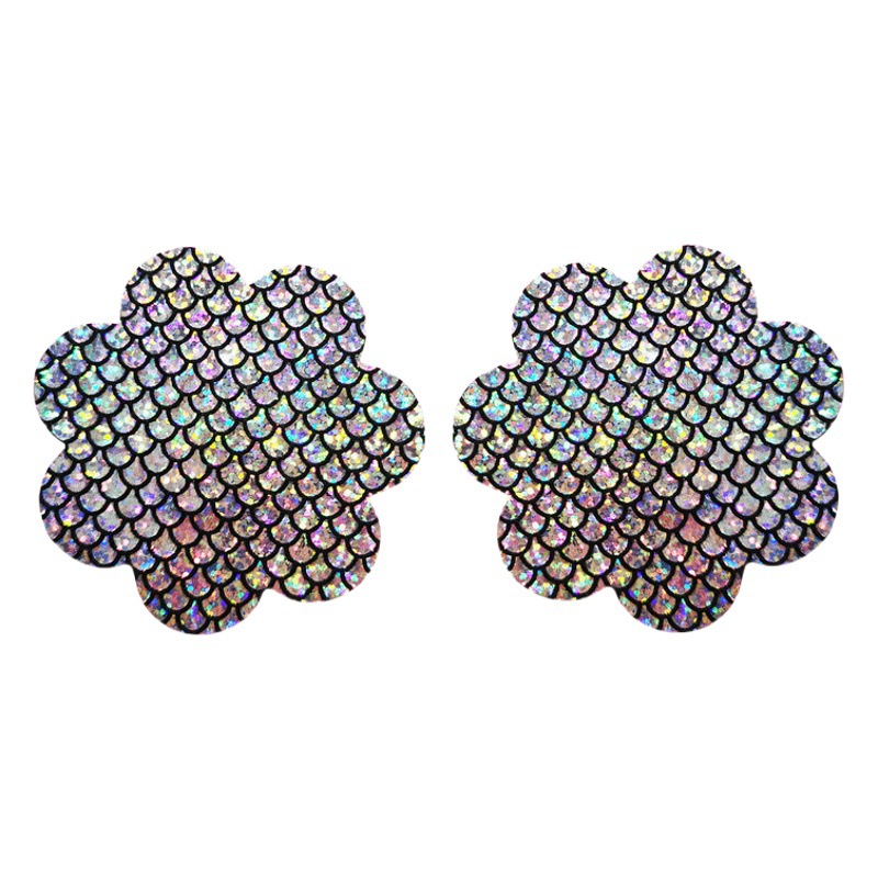 Colorful laser cloth blingbling nipple stickers sexy seamless anti-exposure beauty chest stickers