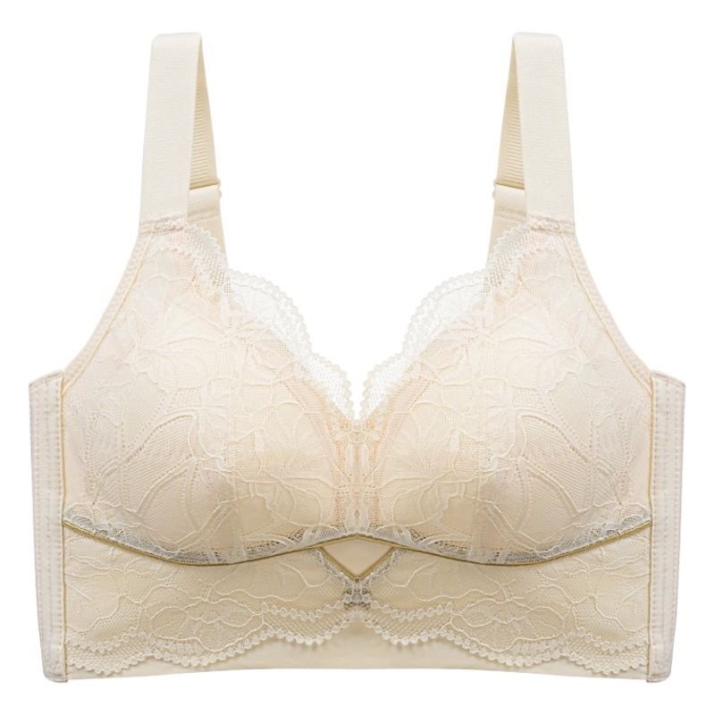 Underwear Women's Large Chest Small Adjustable Large Size Push-up Bra Ultra-thin Non-rimless Breast Anti-sagging Summer