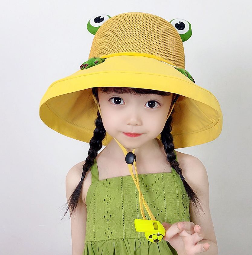 Children's Sunscreen Hat Girls' Summer Anti-UV Sun Hat Boys' Big Eave Outdoor Breathable Sun Hat for Baby