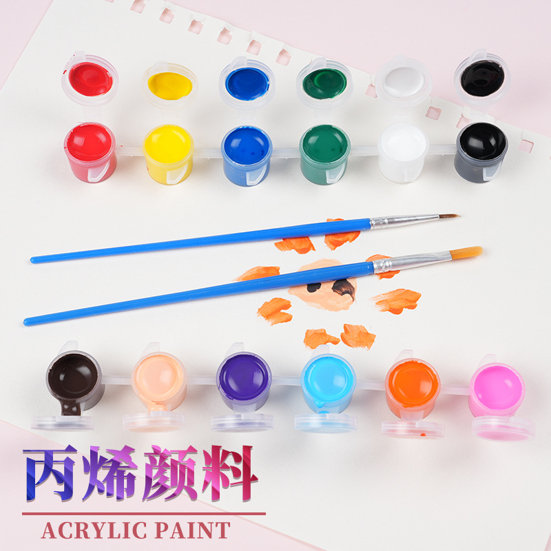 3ml Acrylic Paint 12-Color One-Piece Set Plaster Kite Kidsren's DIY Painting Graffiti Acrylic Paint Strips Wholesale