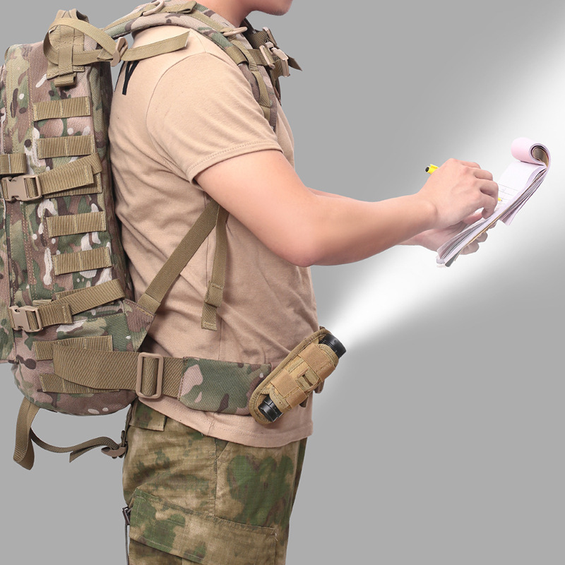 Picture of Outdoor tactical 360 degree rotating flashlight sleeve multifunctional Molle accessory flashlight nylon waist bag
