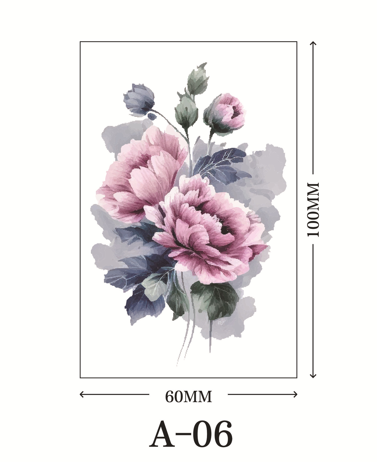 Picture of New cross-border rose flower tattoo stickers small fresh net red color tattoo stickers factory wholesale waterproof and durable