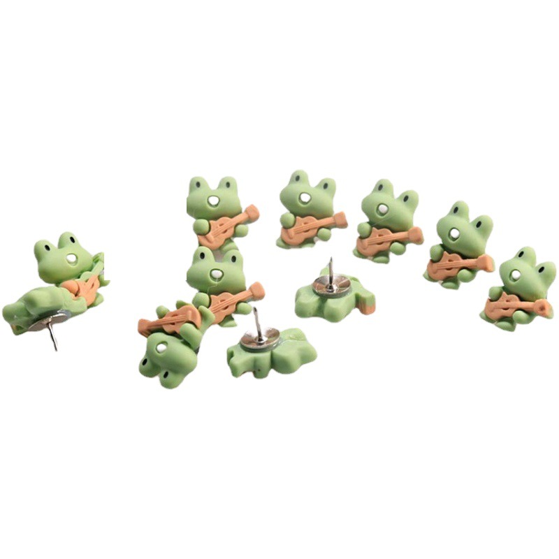 20 cartoon green guitar frog pushpin pushpin animal nail paper photo memo note pushpin wholesale