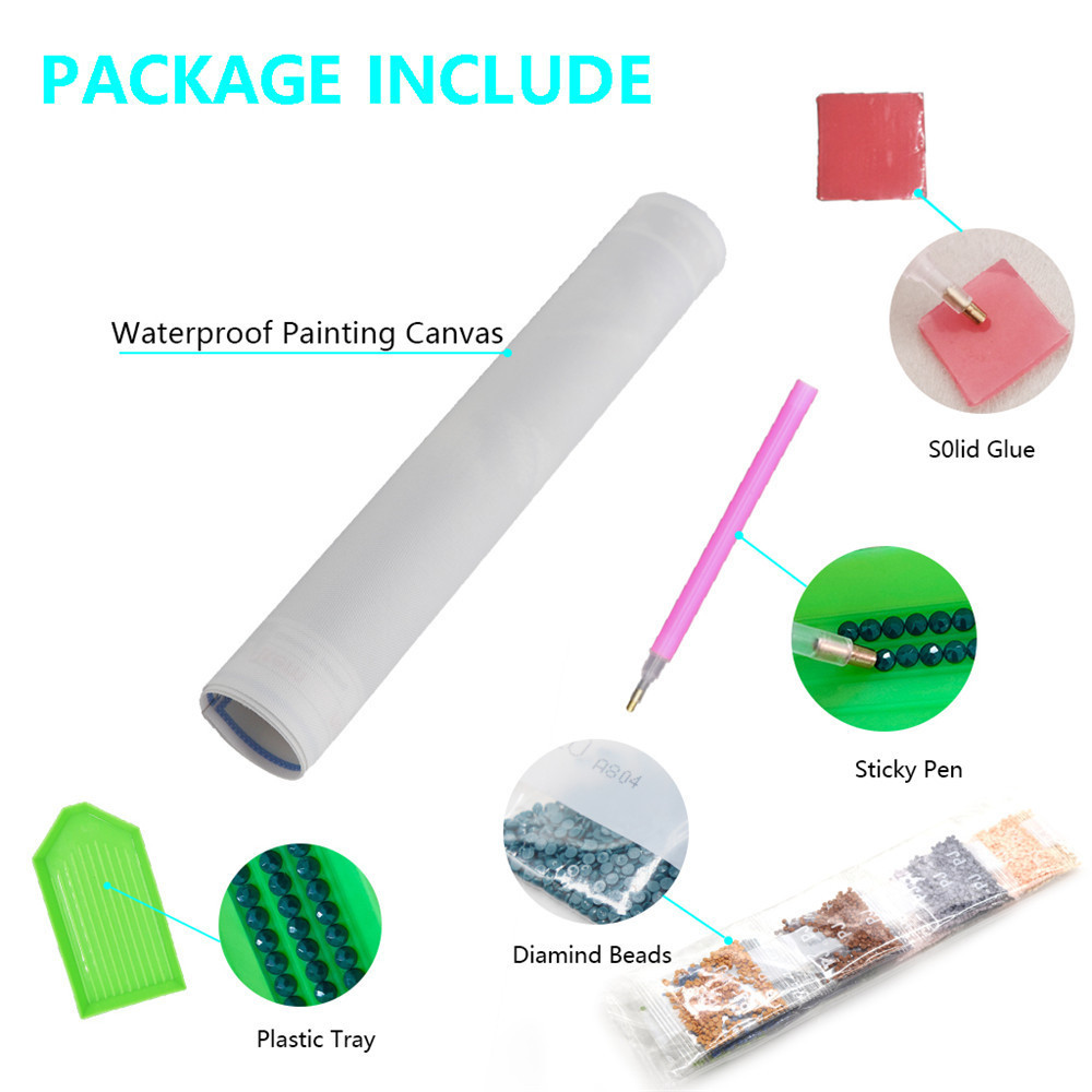 Picture of Foreign Trade Cross-Border 5D Animal Scenery Full of Diamonds DIY Diamond Embroidery Full of Diamonds Rubik's Cube Round Diamond Craft Decorative Painting Diamond Painting