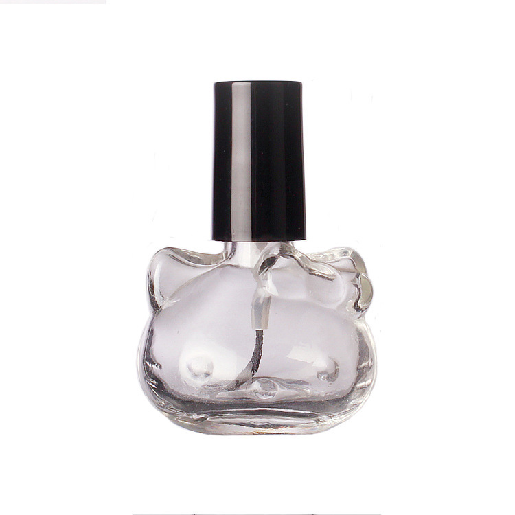 Picture of Wholesale 5ml-15ml transparent nail polish bottle black skull nail polish glass bottle empty bottle with brush
