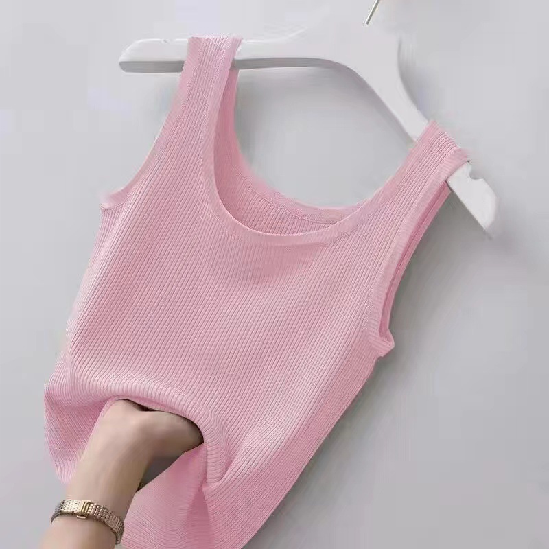 Picture of 40.00 kg-100.00 kg Sling Threaded Vest Women's Large Size Slim-fit Outer Wear Inner Base Shirt Sleeveless Thin Factory Outlet