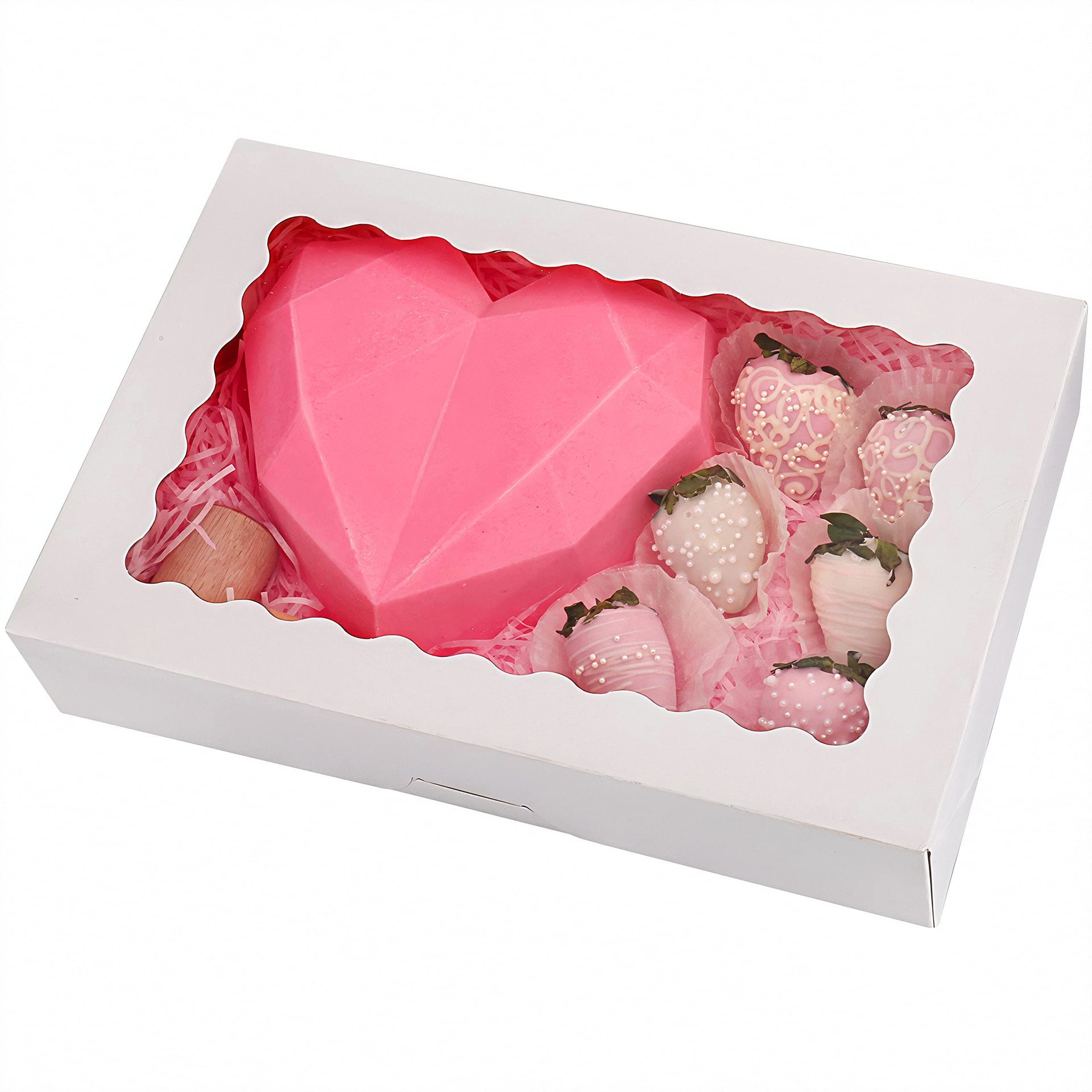 Cross-Border Rectangular Window Paper Box Candy Biscuit Cookie Donut Packaging Box Baking Pastry Packaging Box