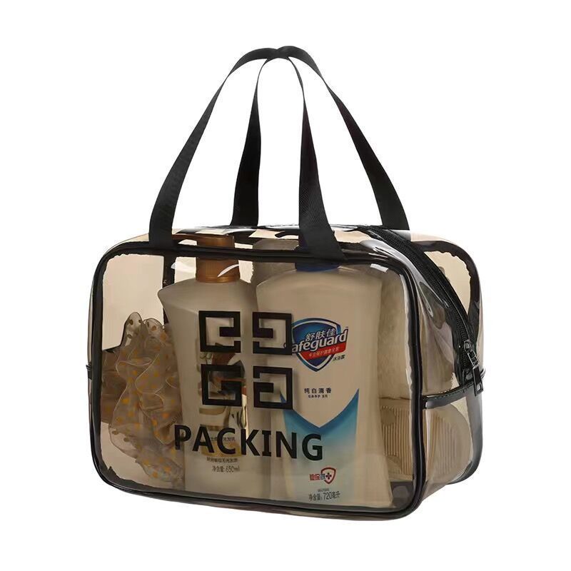 Picture of Pvc Transparent Cosmetic Bag Toiletry Bag Travel Satchel Cosmetics Bag Waterproof Large Capacity Satchel Cosmetic Bag Cosmetics Bag