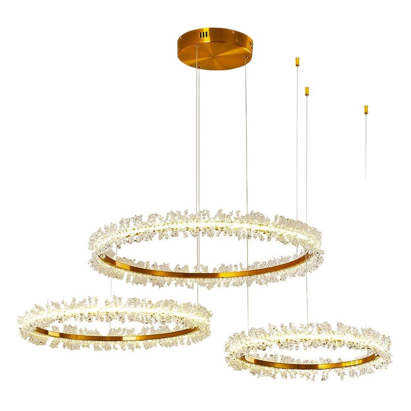 Crystal Chandelier Living Room Main Light High-End Accessible Luxury Simple Modern Ring Restaurant Lighting Zhongshan Chandelier