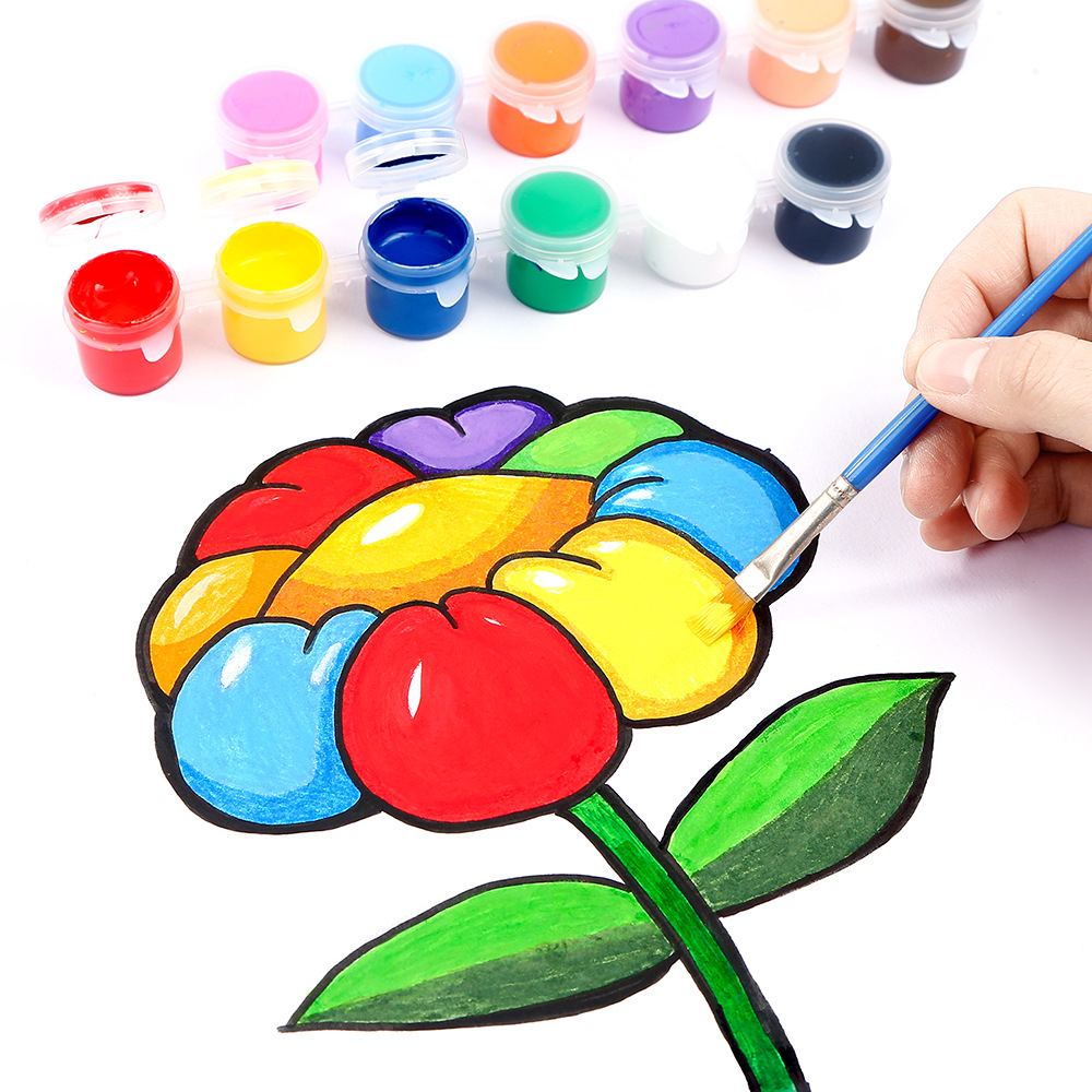 Picture of Six-Piece Hand-Painted Acrylic Paint 3ml 5ml Kidsren's Painting Pigment Kindergarten DIY Art Graffiti Materials