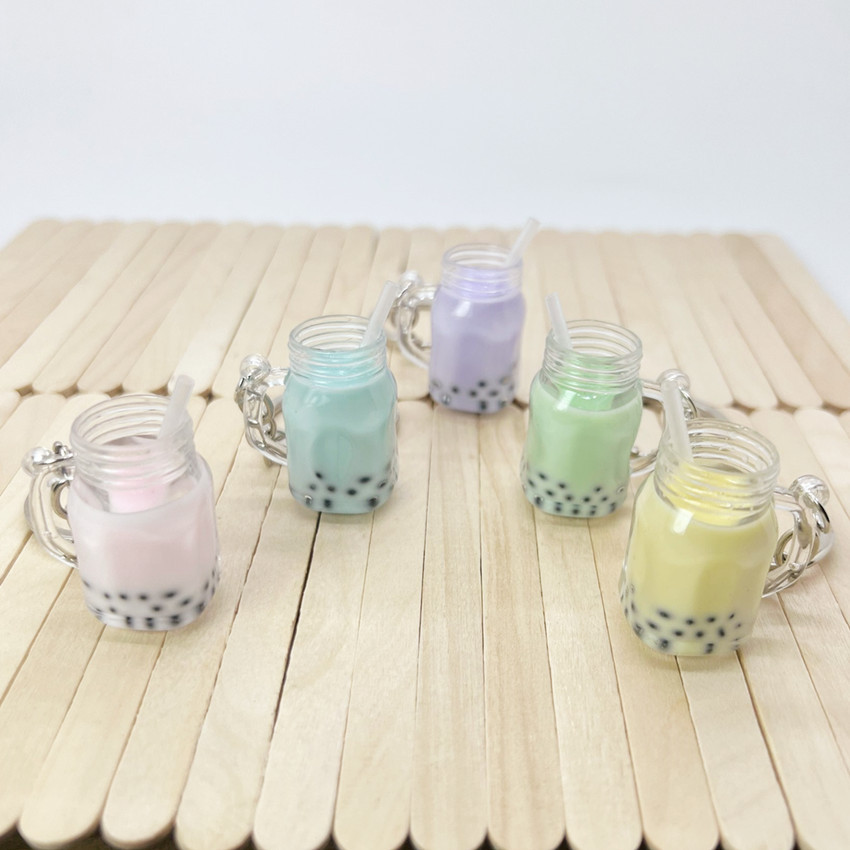 Personalized Creative Fun All-match Pearl Milk Tea AirPods Earphone Case Tag Keychain Pendant Bag Hanging Accessories