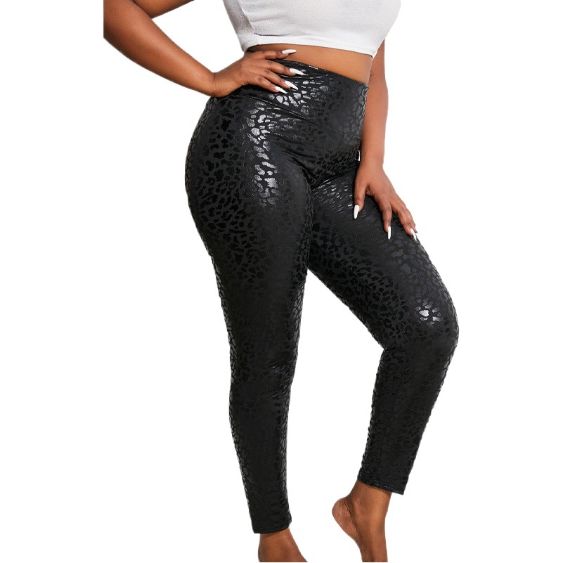 Spring and autumn European and American fashion snake print tight leggings women's high waist stretch trend slim casual pants wholesale