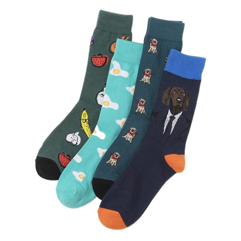 Men's Trendy Socks, Foreign Trade Animal-Themed Women's Socks, Cross-Border Socks, Wholesale from Manufacturer, Skateboard Socks, Suitable for All Seasons, Casual
