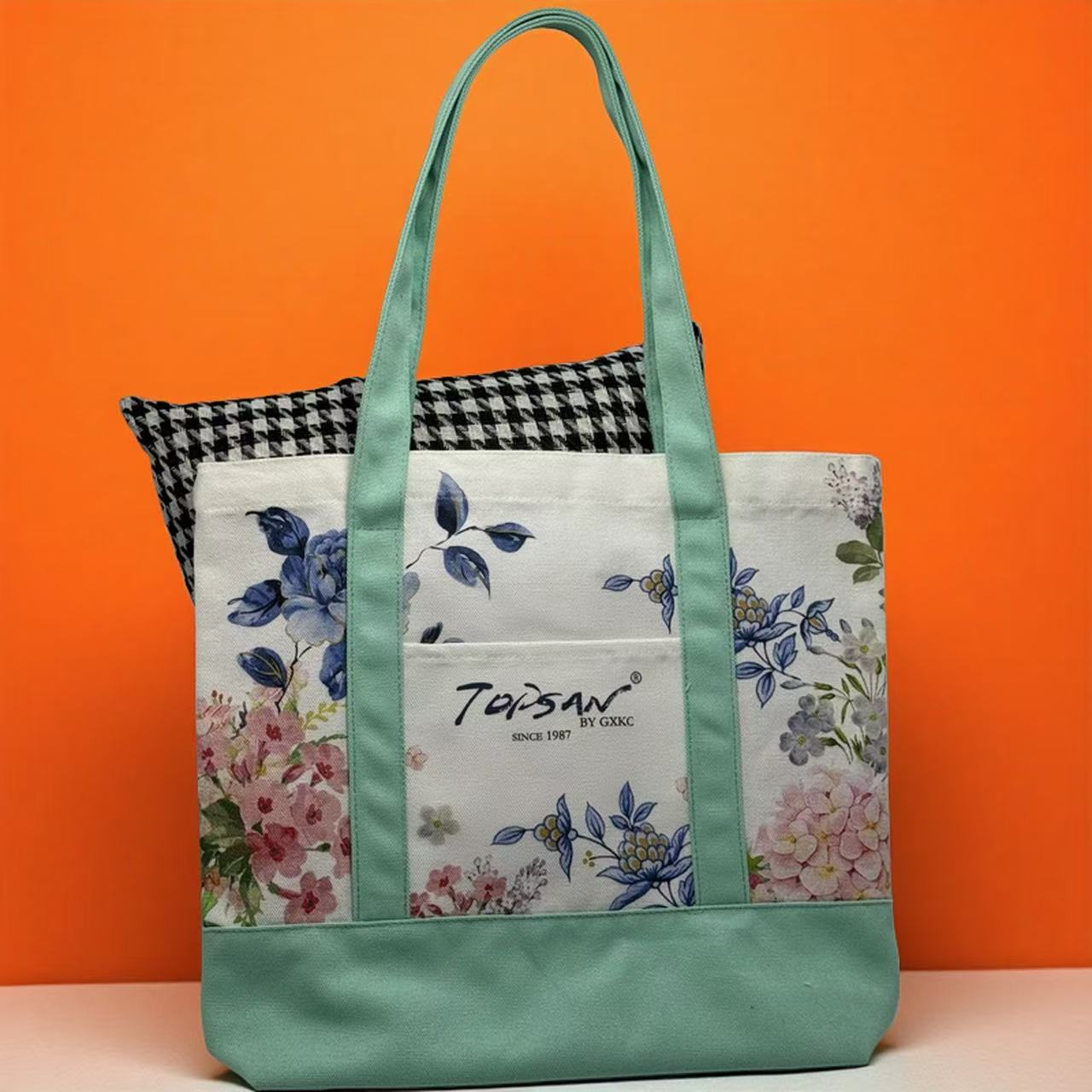 Fashion Canvas Bag Splicing Canvas Bag Custom Canvas Bag School Promotional Canvas Bag High-End Handbag
