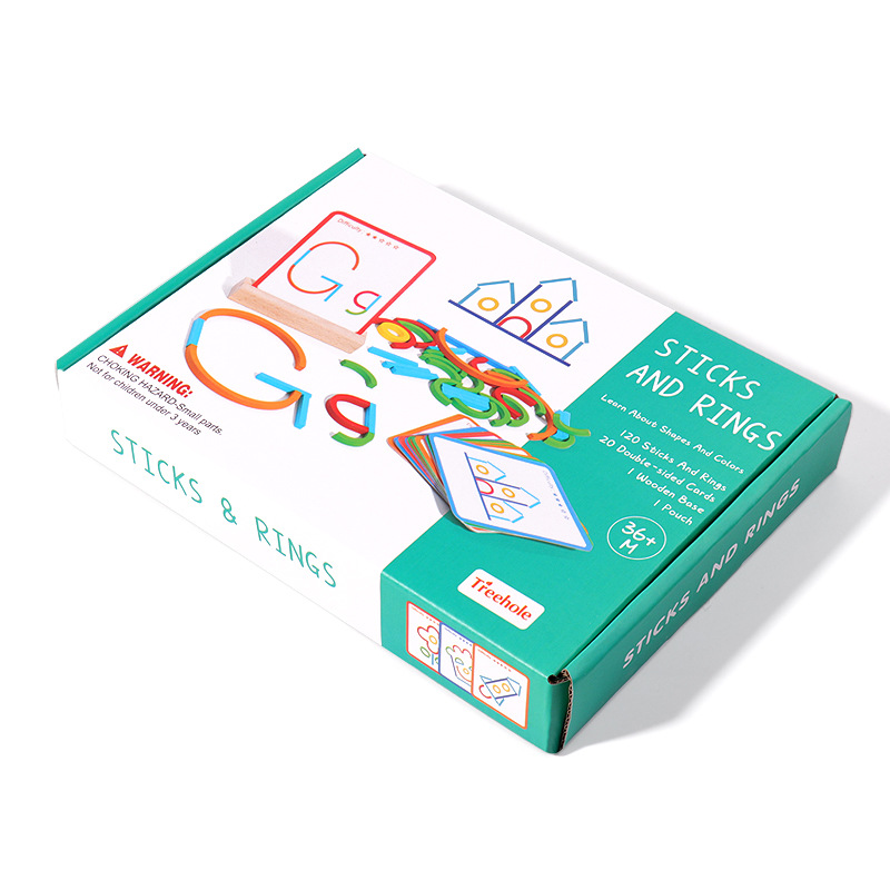 Picture of Wooden creative ring stick puzzle abstract logical thinking hand-eye coordination training children's early education educational toys