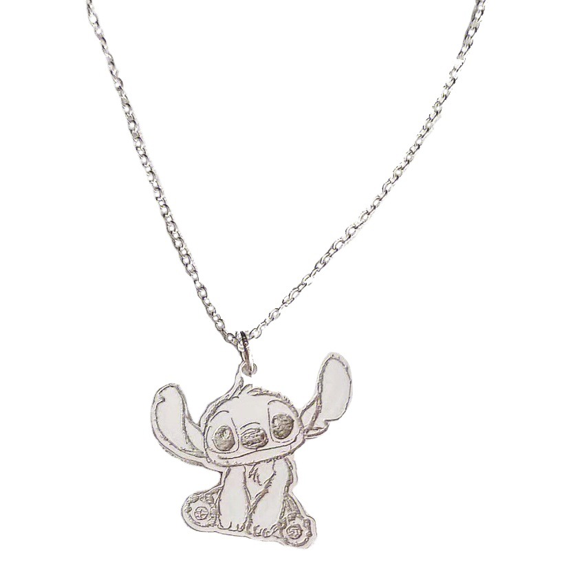 Cute Stitch Necklace Female Ins Stitch Bestie Clavicle Chain Cute Girl Heart Cartoon Lettering Pendant