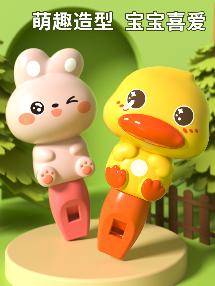 Little Duck Whistle Kidsren's Toy Cute Animal Sports Baby Harmonica Plastic Cartoon Whistle Coach Gift