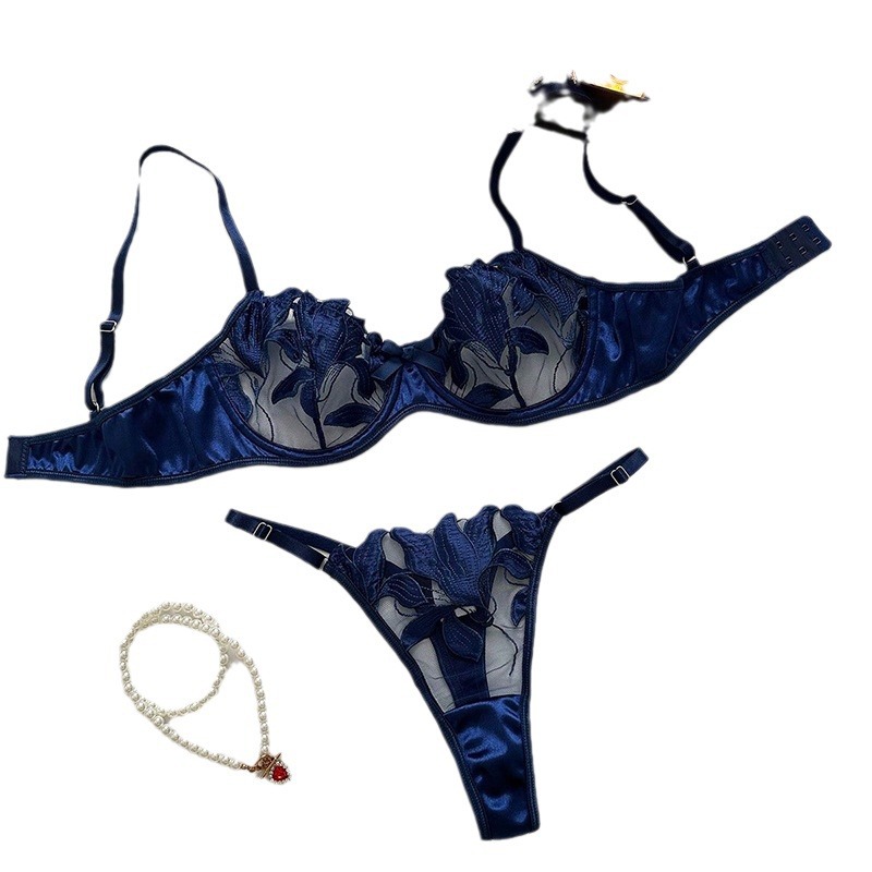 Picture of Europe and the United States small fresh flower embroidery sexy underwear sexy bra Amazon sexy suit ladies 23171