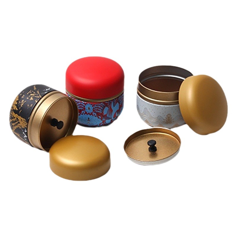 Tea Cans Empty Cans Small Tea Cans Mini Tinplate small size Travel Cans Tea Boxes Portable Portable Small Tea Cans