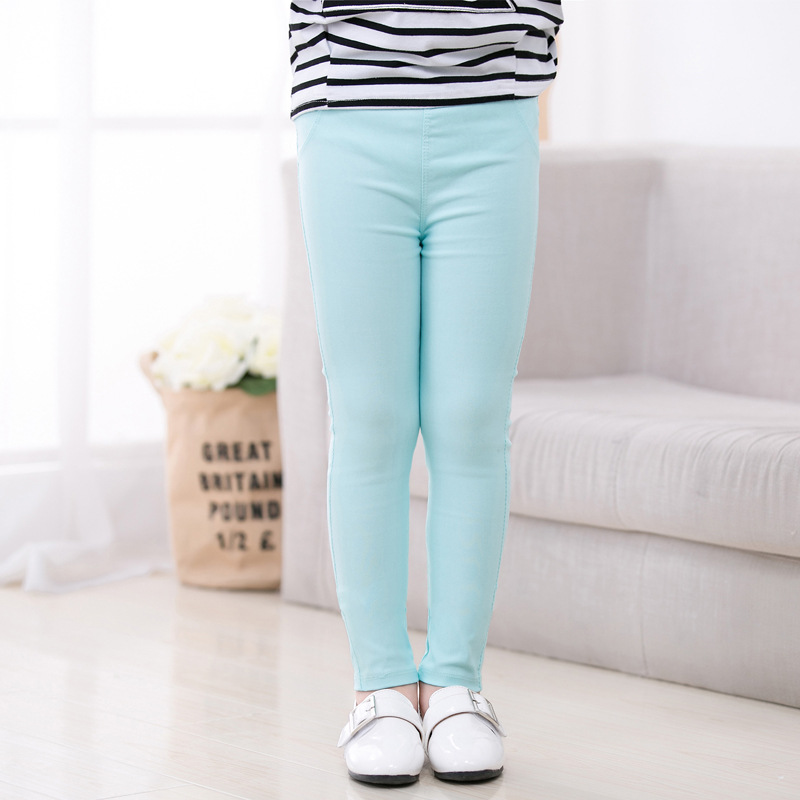 Picture of Girls' Pencil Pants Spring and Summer Thin Children's Summer Outer Skinny Pants Tight Stretch Candy Color Children's Leggings