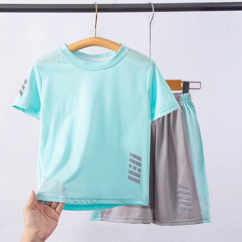 Picture of Children's Clothing Children's Quick-drying Clothes Summer Boys' Short-sleeved Base Shirt T-shirt Primary School Students' Performance Basketball Clothes Summer Clothes