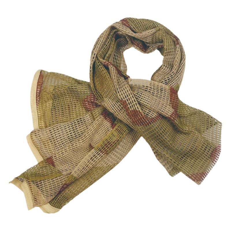 Tactical Camouflage Arabian Mesh Scarf Cs Field Camouflage Mesh Scarf Outdoor Multi-Purpose Scarf