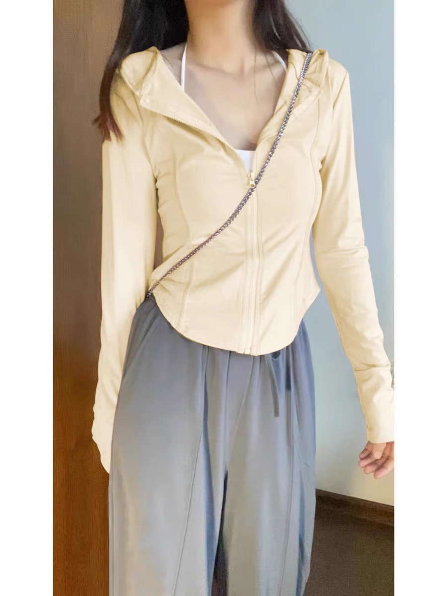 Picture of Korean-style hiphop ice silk breathable hooded sunscreen women's summer slim fit slimming casual all-match cardigan coat trendy